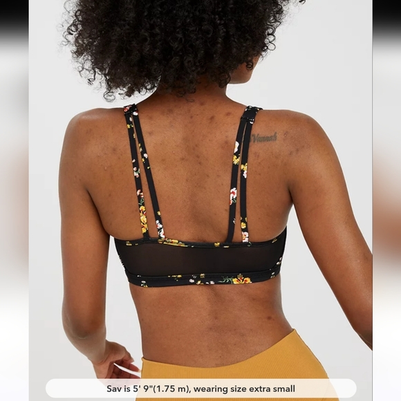 Offline by aerie NWT black floral sports bra size large - Picture 4 of 7